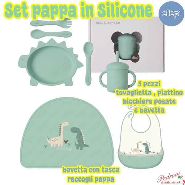 *SVEZZAMENTO*ELLEPI SET PAPPA da 5 pezzi CR1033 Verde